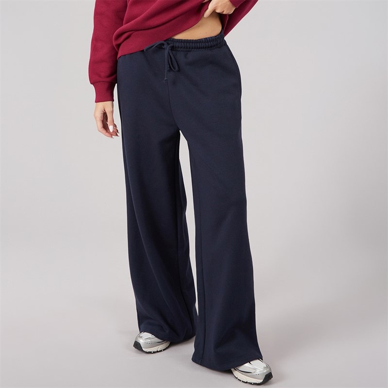 Brave Soul Womens Jemma Wide Leg Joggers Navy