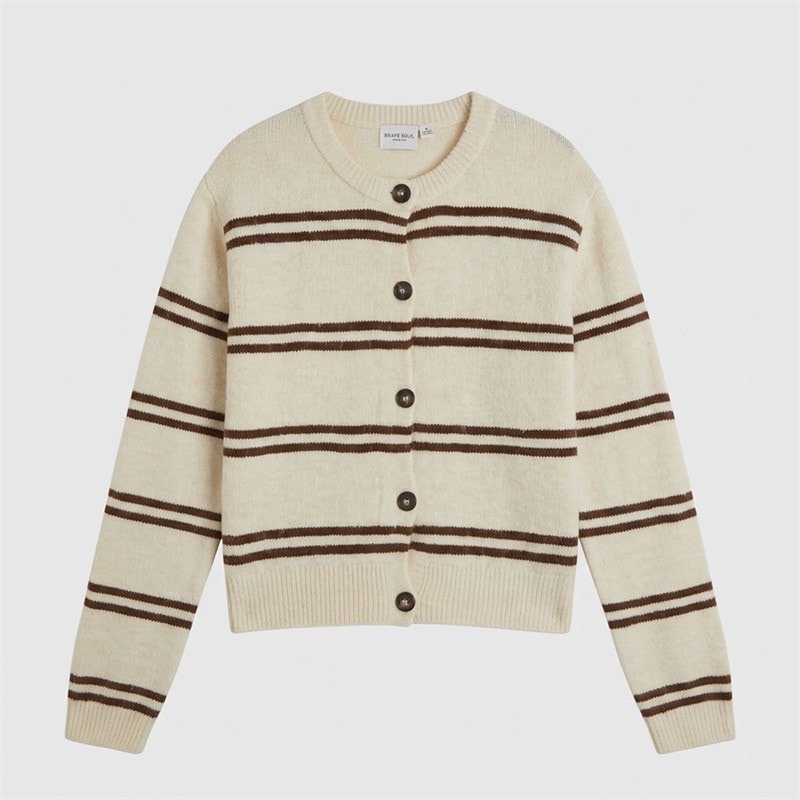 Brave Soul Womens Elliot Stripe Cardigan