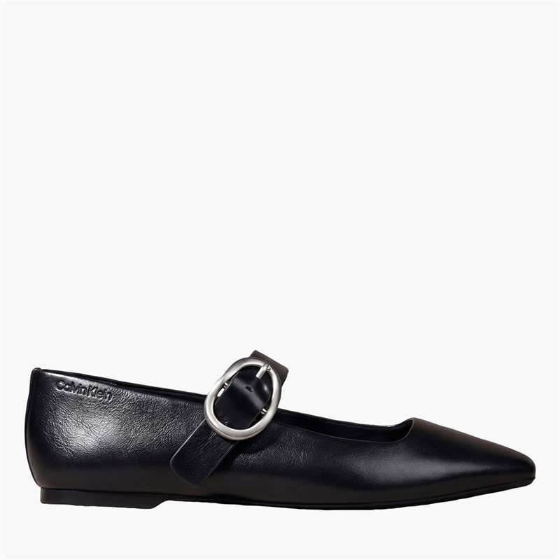 Calvin Klein Womens Squared Ballerina Mary Jane Shoes Triple Black