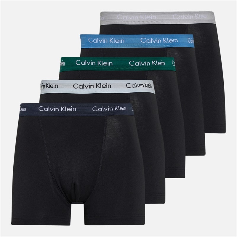 Calvin Klein Mens Five Pack Trunks Black