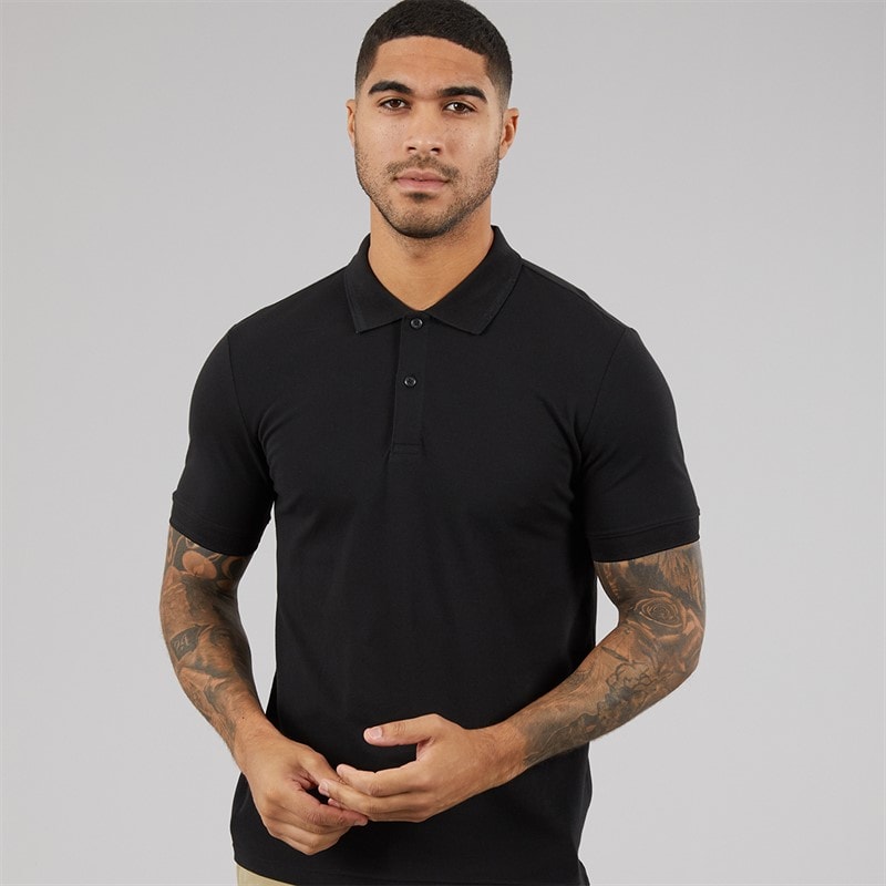 Calvin Klein Mens Thermo Tech Pique Polo Shirt Ck Black