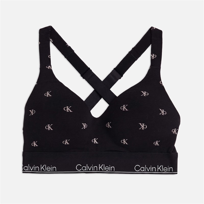 Calvin Klein Womens Lift Bralette Diamond Logo Black