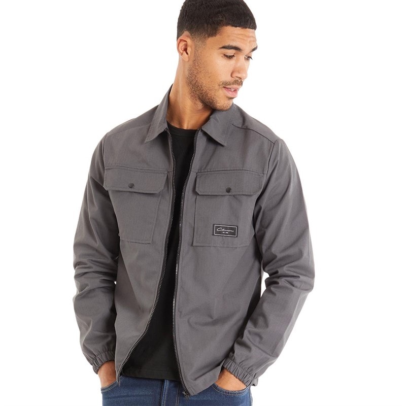 Closure London Mens Utility Overshirt Charcoal