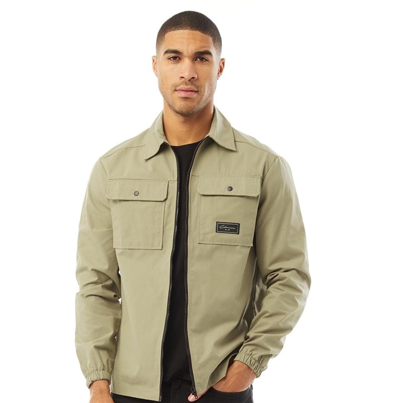 Closure London Mens Utility Overshirt Taupe