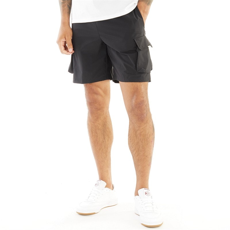 Closure London Mens Ripstop Utility Tech Shorts Black