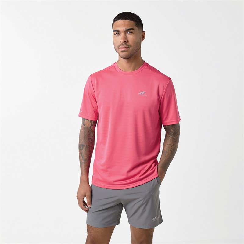 Closure London Mens Cut And Sew T-Shirt And Shorts Set Neon Pink/Charcoal Neonpink/Charcoal