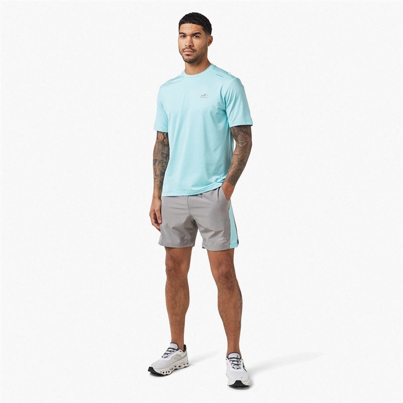 Closure London Mens Space Dye Short Sleeve T-Shirt And Shorts Training Set Aqua/Mid Grey