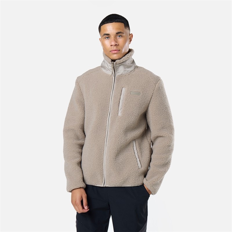 Closure London Mens Borg Mid Layer Coat Fossil