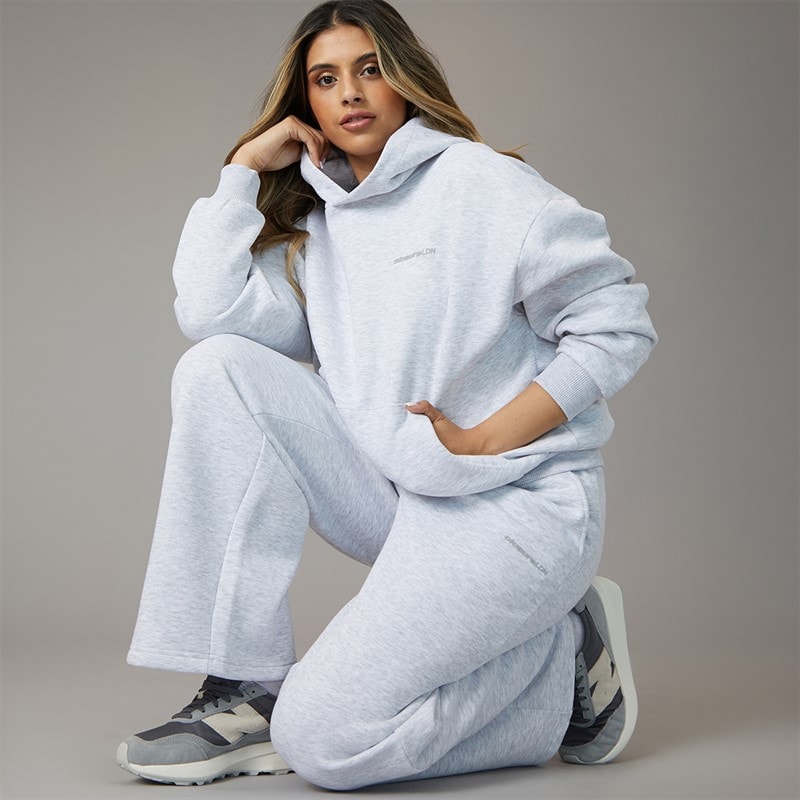 Closure London Womens Core Open Hem Tracksuit Marl/Hot Pink Light Grey