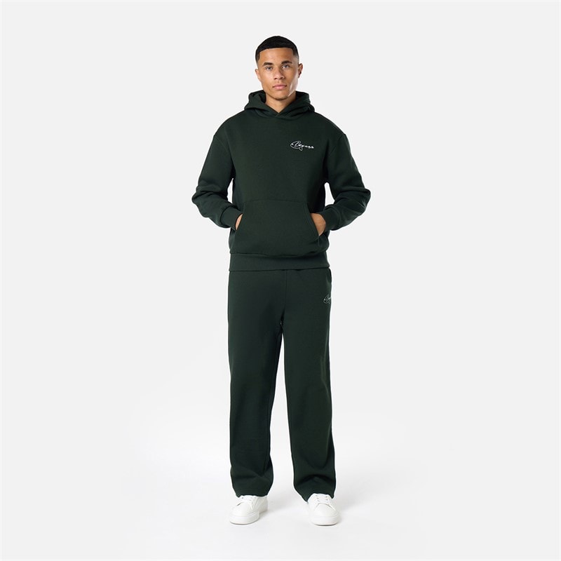 Closure London Mens Closure Signature Studios Open Hem Tracksuit Forest Green