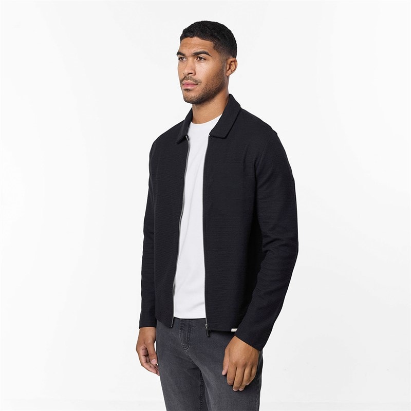 Closure London Mens Closure Zipped Overshirt Black