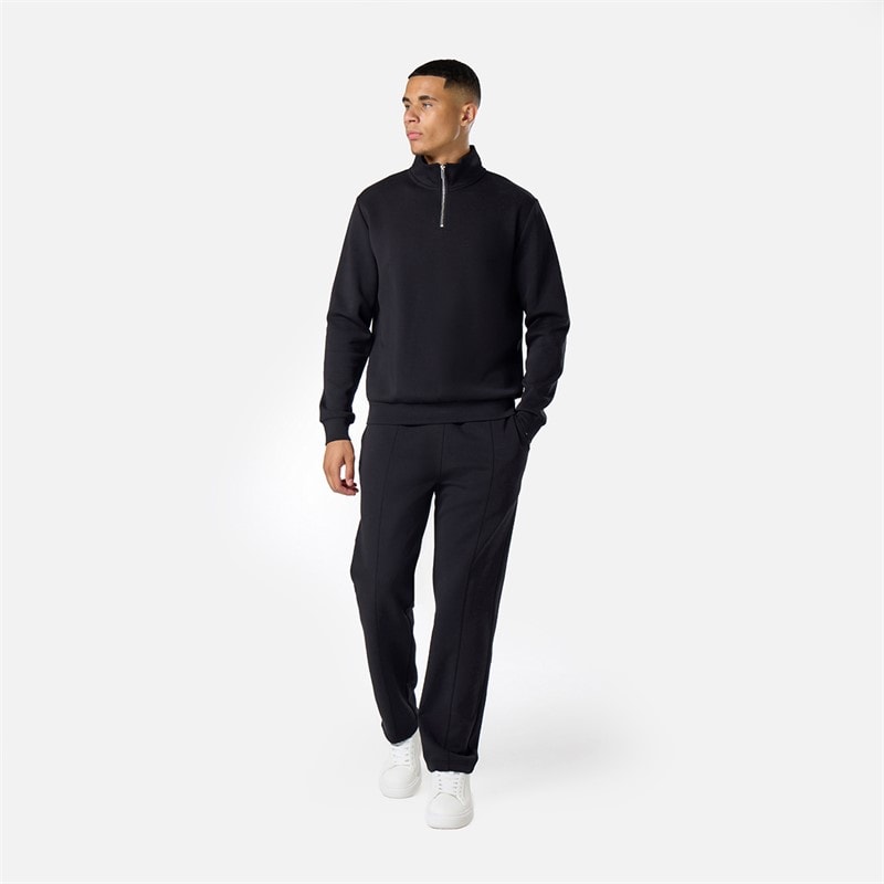 Closure London Mens Closure Quarter Zip Smart Set Black
