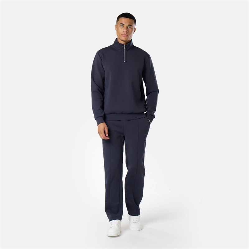 Closure London Mens Closure Quarter Zip Smart Set Navy