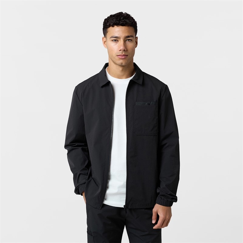 Closure London Mens Closure Tech Overshirt Black
