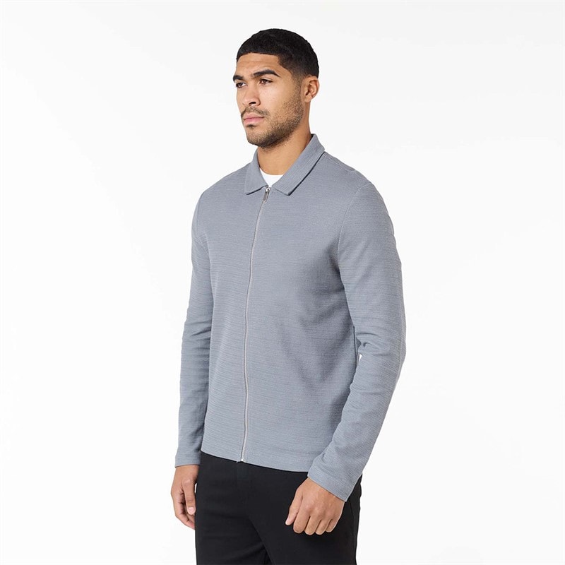 Closure London Mens Closure Zipped Overshirt Mid Grey