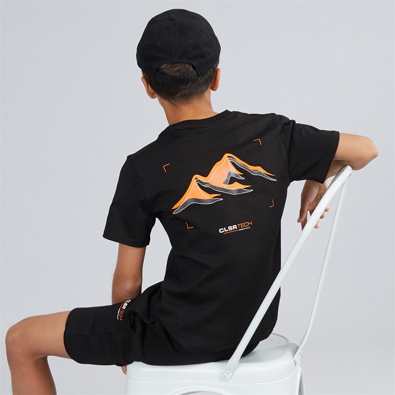 Closure London Boys Tech Mountain T-Shirt And Shorts Set Black
