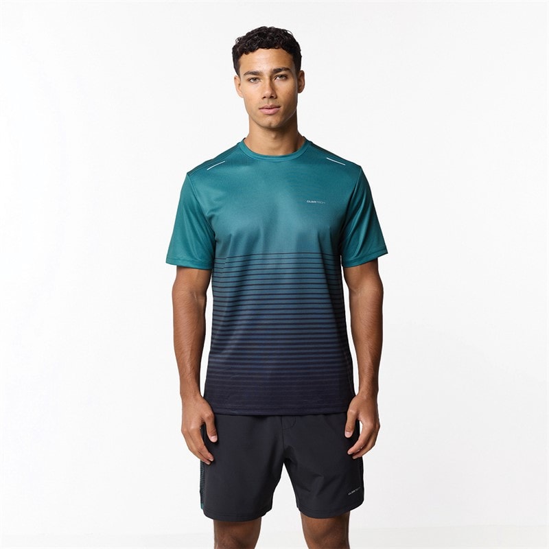 Closure London Mens Gradient T-Shirt And Shorts Set Teal/Black