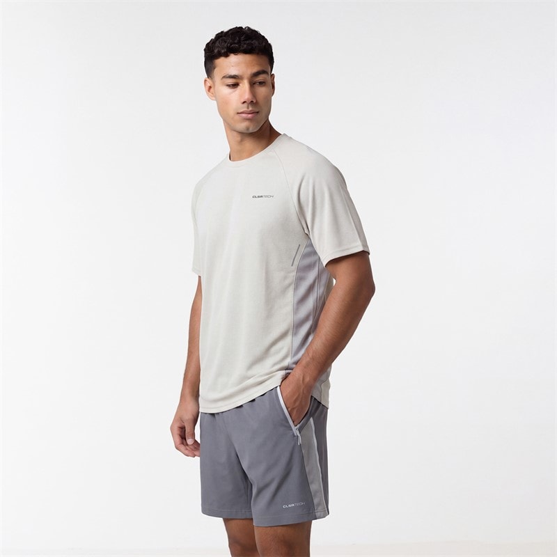 Closure London Mens Adapt T-Shirt And Shorts Set Stone/Ice Grey