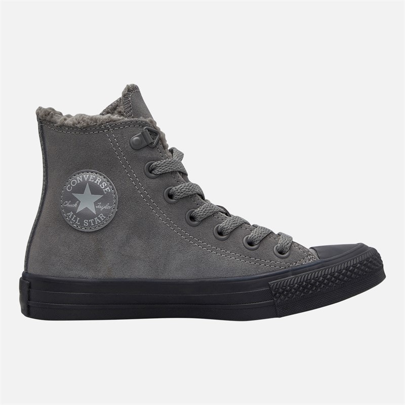 Converse Mens Chuck Taylor All Star Hi Suede Trainers Sharkskin/Sharkskin/Grey Area