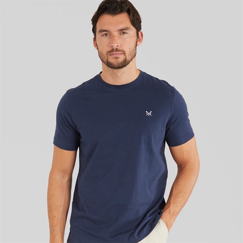 Crew Clothing Mens Round Neck T-Shirt Navy