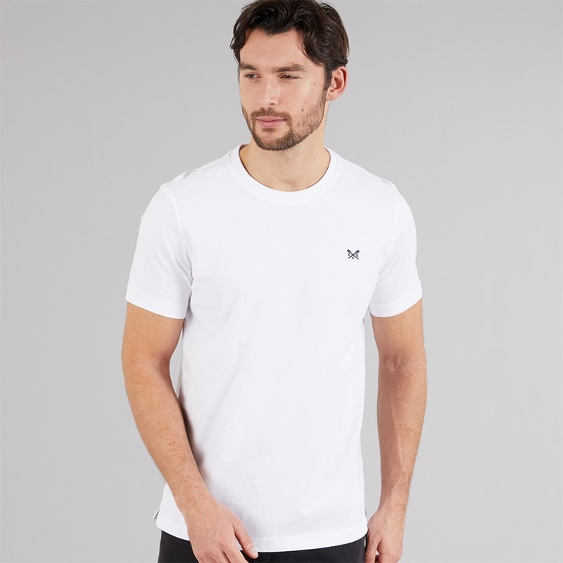 Crew Clothing Mens Round Neck T-Shirt White