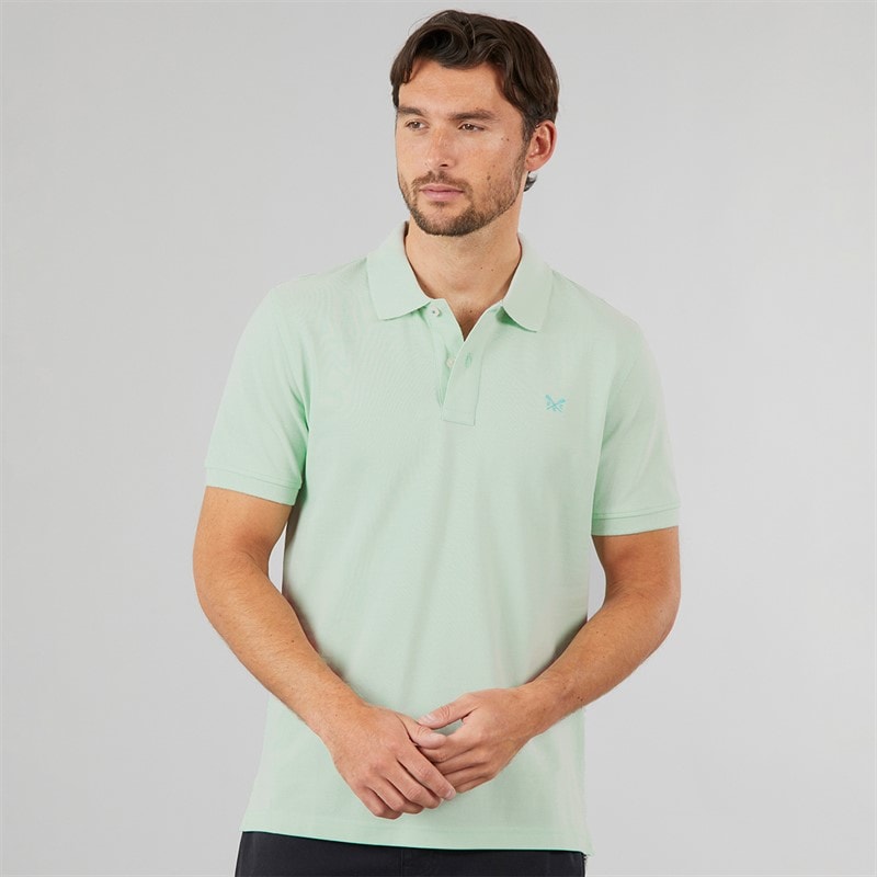 Crew Clothing Mens Melbury Solid Polo Shirt Mist Green