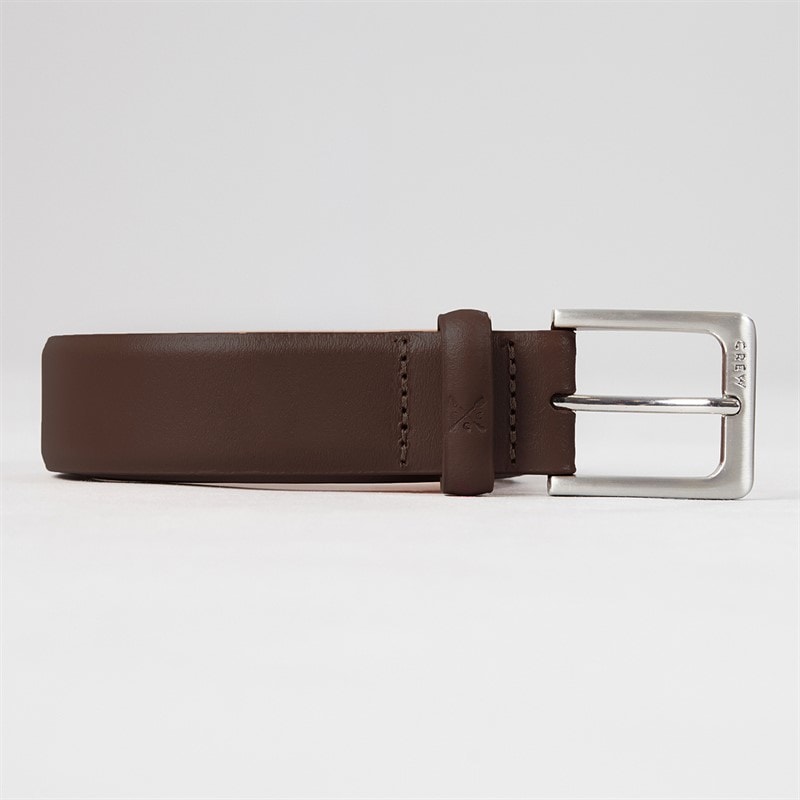 Crew Clothing Mens Leather Belt Chocolate