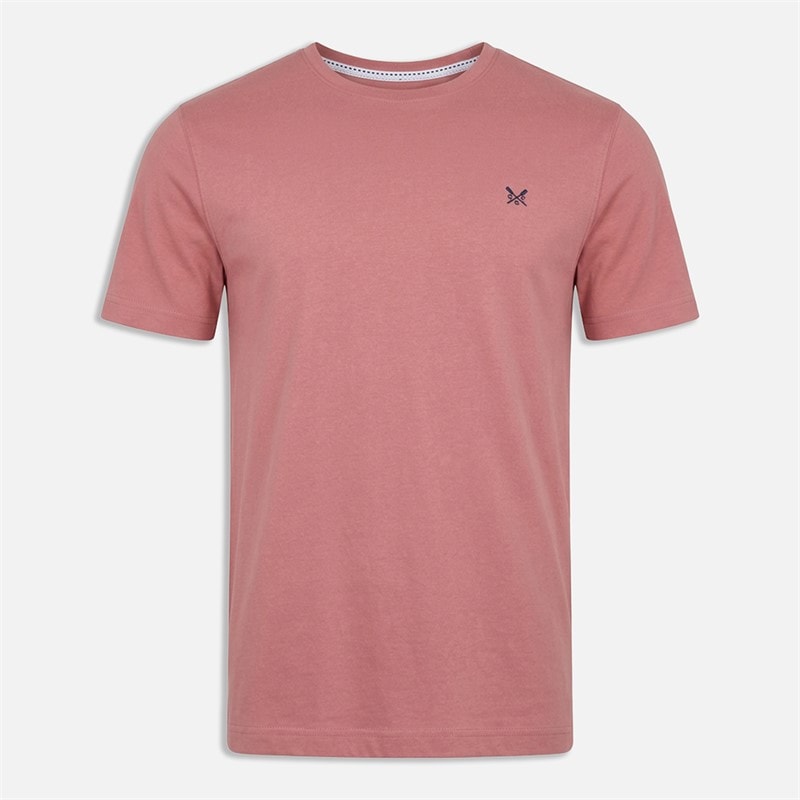 Crew Clothing Mens Round Neck T-Shirt Dusty Rose