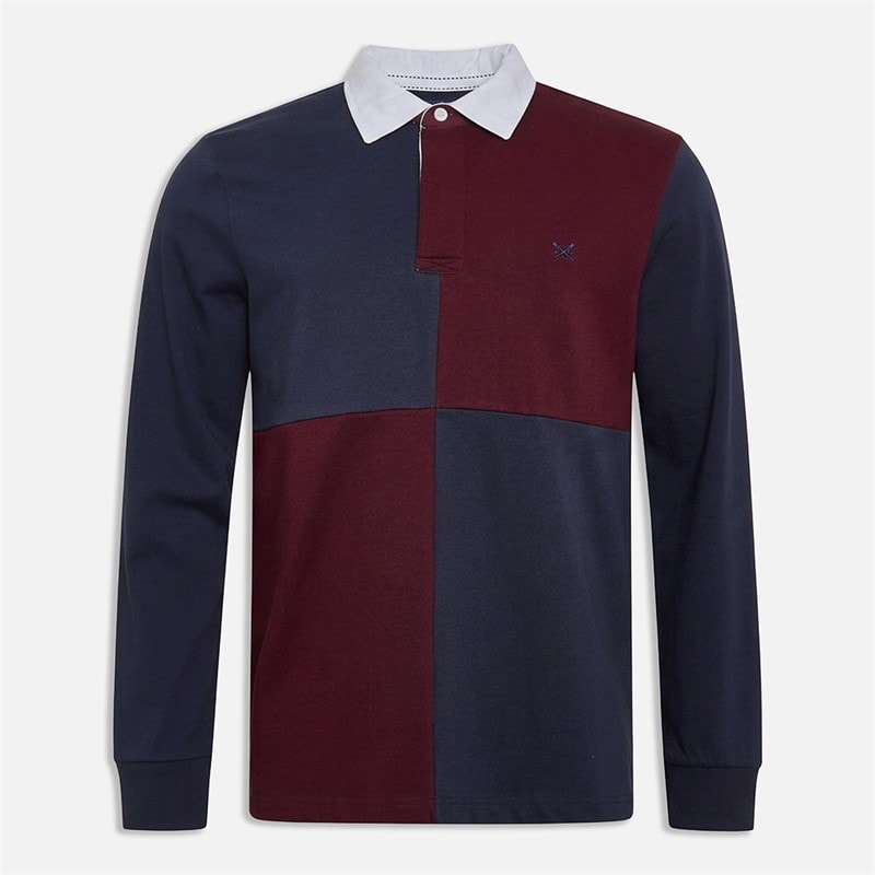 Crew Clothing Mens Harlequin Rugby Shirt Heritage Navy Port Royal