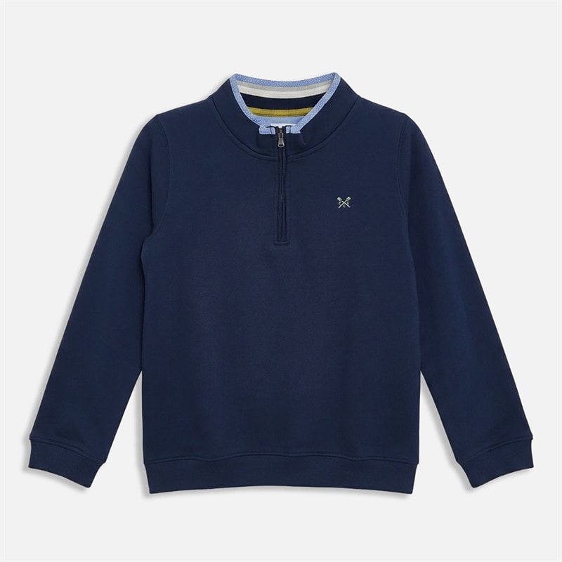 Crew Clothing Boys YD Half Zip Sweatshirt Navy
