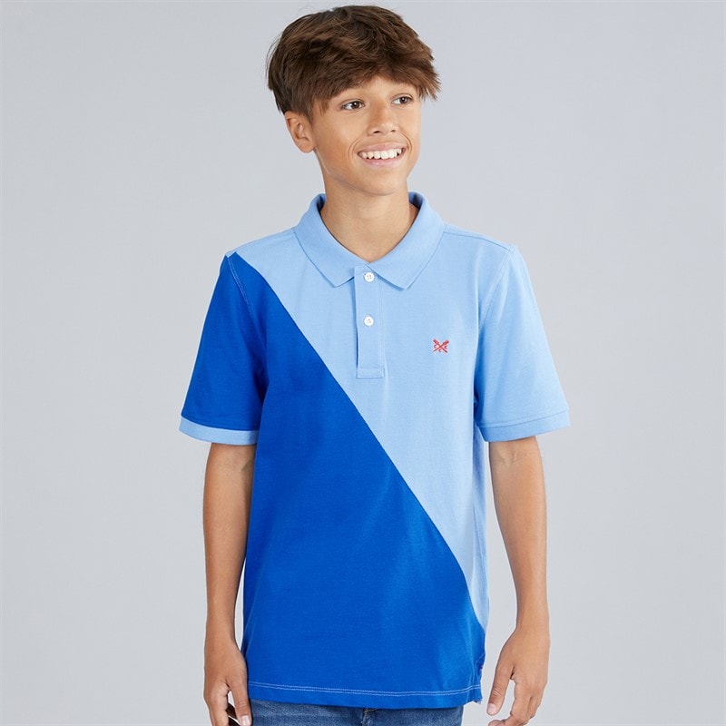 Crew Clothing Boys Polo Shirt Blue Multi Bluemulti