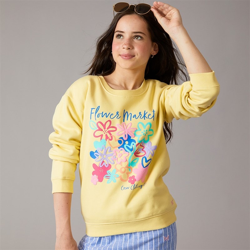 Crew Clothing Girls Sweatshirt Yellow