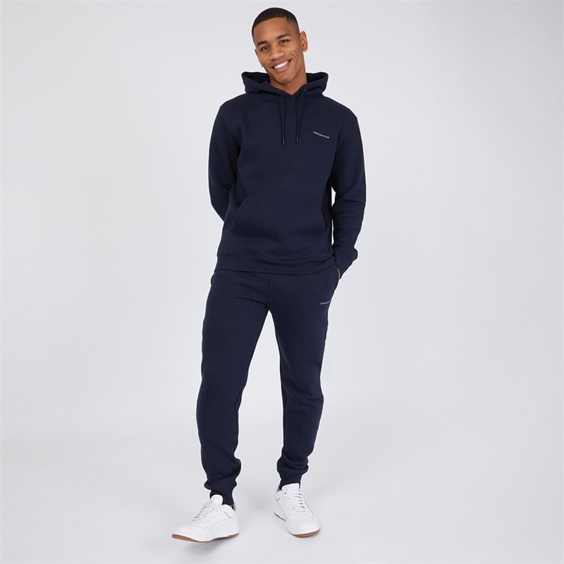 Crosshatch Mens Chelmere Hoodie And Joggers Set Navy