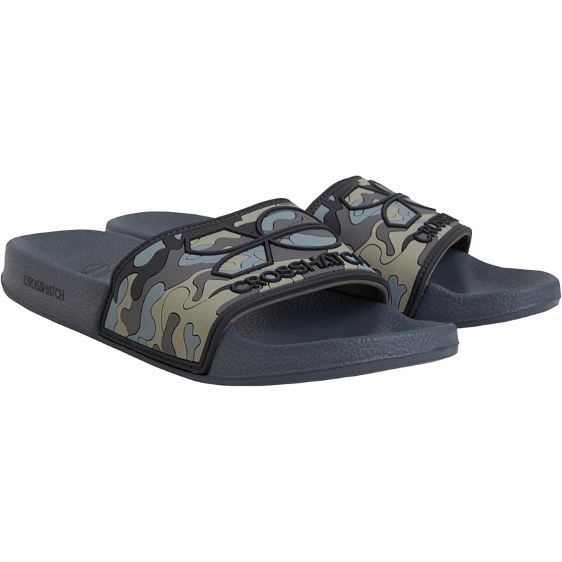 Crosshatch Mens Remorid Sliders Black Camo