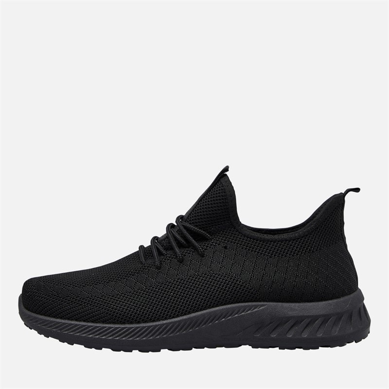 Crosshatch Mens Antioch Trainers Black Mono