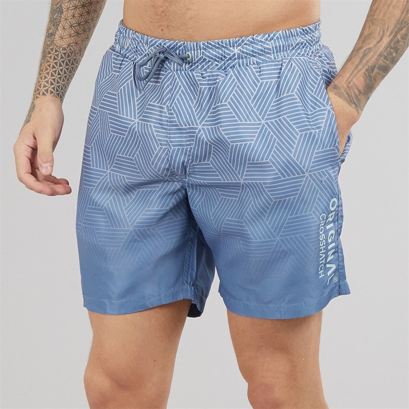 Crosshatch Mens Layotta Swim Shorts Light Stone