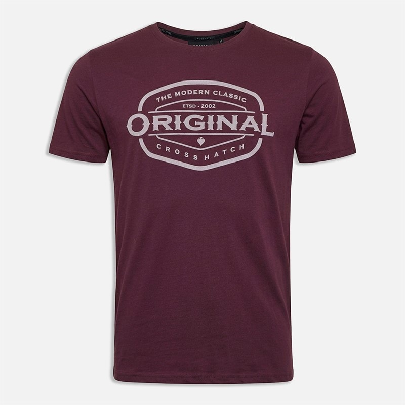Crosshatch Mens Traptons T-Shirt Rasin