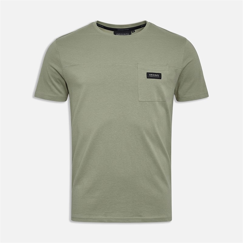 Crosshatch Mens Backdrafts T-Shirt Light Olive