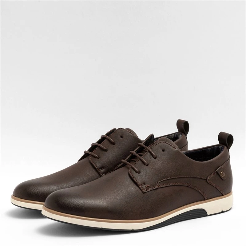 Deakins Mens Aiden Shoes Chocolate Brown PU