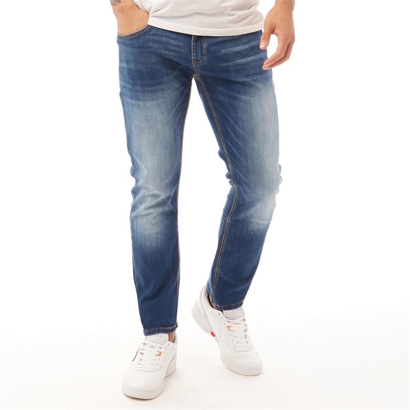 Duck And Cover Mens Maylead Slim Fit Jeans Stone Wash