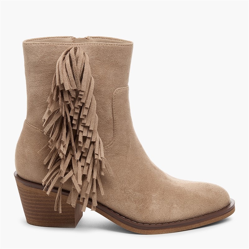 Rocket Dog Womens Yankee Frill Boots Taupe