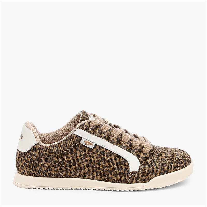 Rocket Dog Womens Bolt Leopard Print Trainers Tan