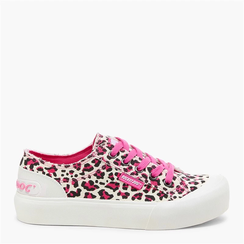 Rocket Dog Womens Jazzin Plus Print Canvas Pumps Hot Pink