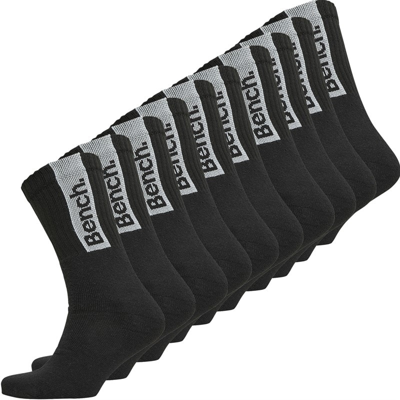 Bench Mens Niska Ten Pack Cushioned Socks Black/White