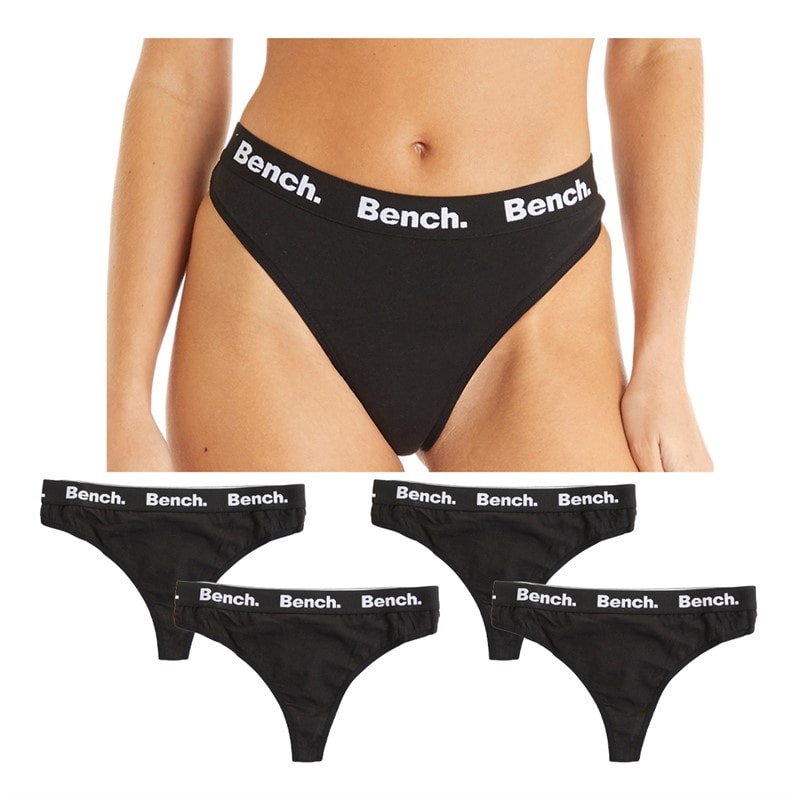 Bench Womens Yennifer Five Pack Thongs Black