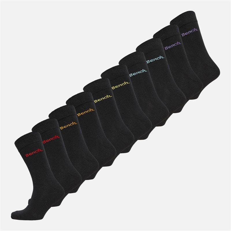 Bench Mens Western Ten Pack Dress Socks Black