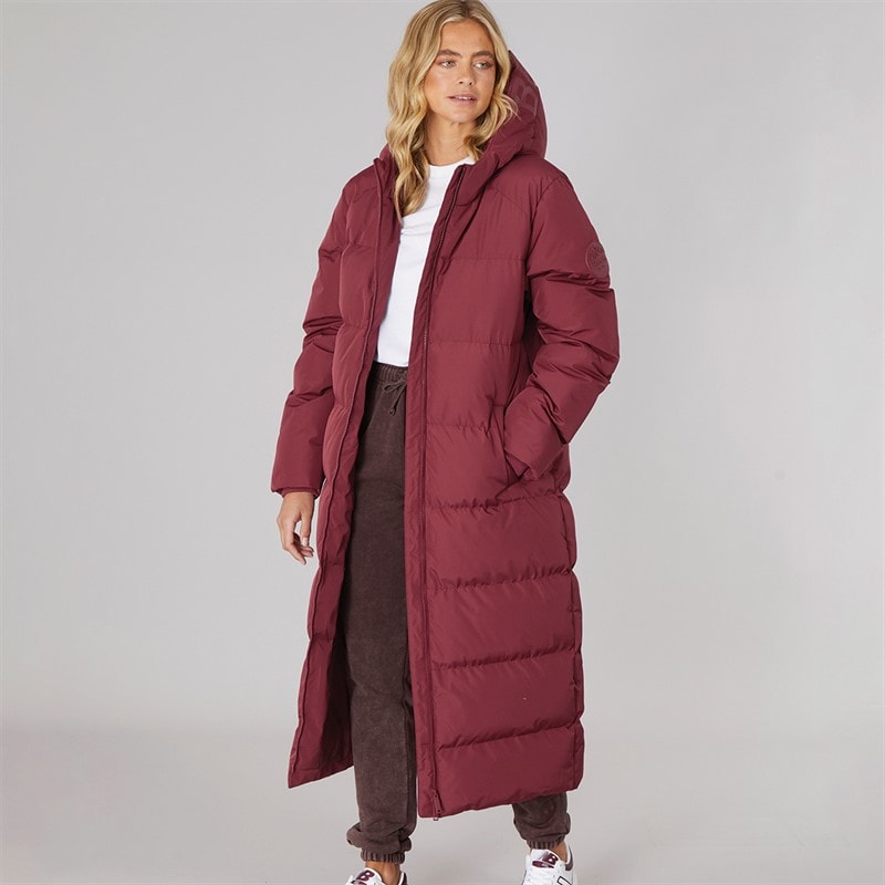 Bench Womens Elli Maxi Length Waterproof Jacket Cordovan