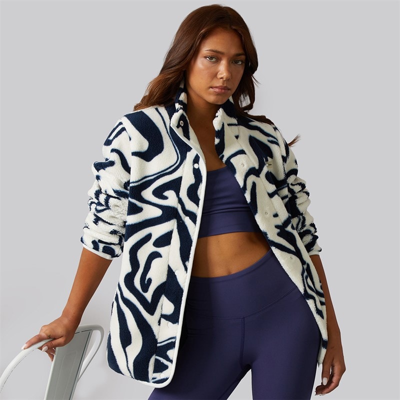 Bench Womens Gorla Borg Fleece Winter White/Navy Swirl