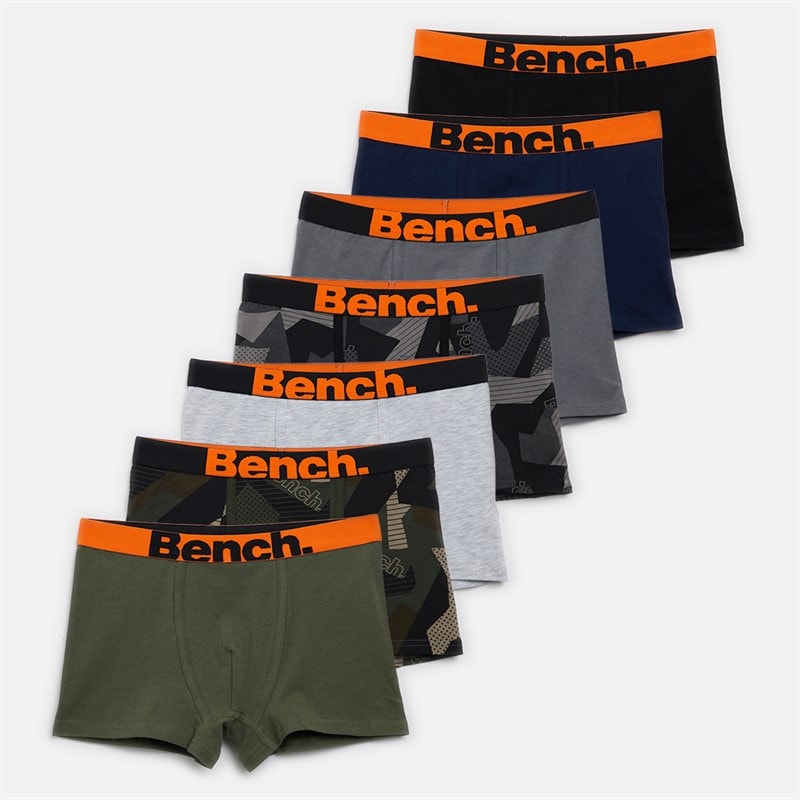 Bench Boys Elcamo Seven Pack Boxers Digi Camo/Black/Grey Marl/Navy/Digi Camo Grey/Khaki/Steel Grey