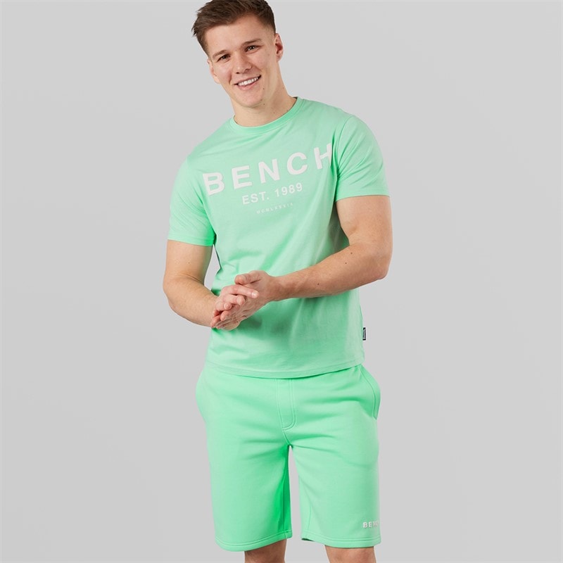 Bench Mens Nuvero T-Shirt And Shorts Set Deep Mint